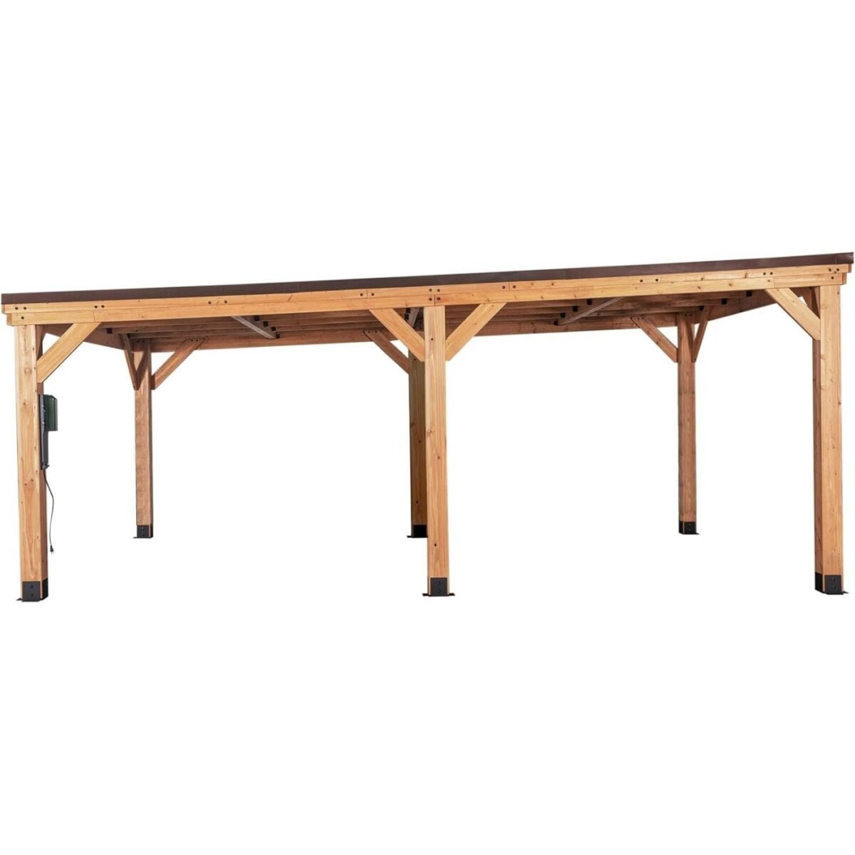 veb-product-100-image-1.jpg Backyard Discovery Kingsport 20′ x 20′ Cedar Wood Carport with Steel Roof - Image 1