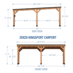 Backyard Discovery Kingsport 20′ x 20′ Cedar Wood Carport with Steel Roof - Image 12