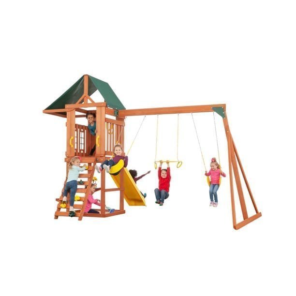 veb-product-106-image-1.jpeg Creative Cedar Designs Cedar Cottage Wooden Swing Set - Image 1
