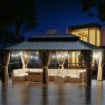 Sunmthink 12×20 ft Hardtop Gazebo with Double Roof - Image 4