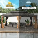 Sunmthink 12×20 ft Hardtop Gazebo with Double Roof - Image 5