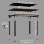 14×12 Ashford Traditional Steel Pergola With Sail Shade Soft Canopy - Image 13