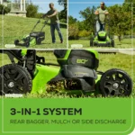 Greenworks 80V 21″ Cordless Battery Brushless Self-Propelled Mower 3pc Combo Kit - Image 10
