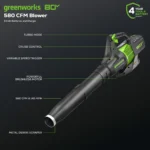 Greenworks 80V 21″ Cordless Battery Brushless Self-Propelled Mower 3pc Combo Kit - Image 4