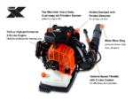 ECHO PB-9010T X Series Backpack Blower with 79.9cc Engine, 48N Blowing Force, and Vented Back Pad - Image 2