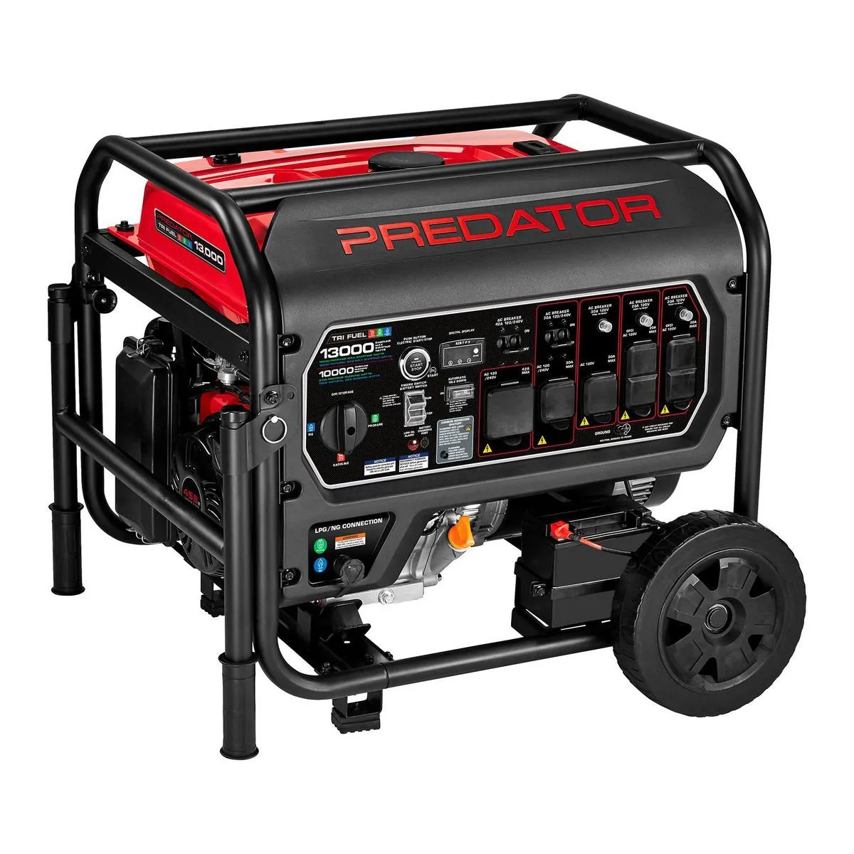 veb-product-197-image-1.webp PREDATOR 13,000 Watt Tri-Fuel Portable Generator with Remote Start and CO SECURE Technology, 49-State Compliant - Image 1