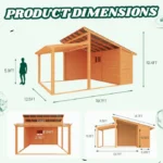 AECOJOY 20′ × 12.5′ Outdoor Wooden Gazebo with Storage Room - Image 3
