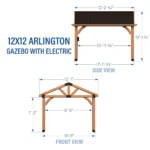 Backyard Discovery Arlington 12×12 Gazebo with Electric – Lt Brown - Image 4
