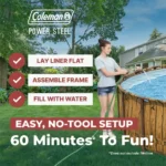 Coleman Power Steel 22 ft. x 52 in. Round Metal Frame Above Ground Pool Set - Image 2