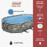 Coleman Power Steel 16′ x 10′ x 42″ Oval Above Ground Pool Set - Image 2