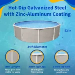 Ultra XTR® Frame Above Ground Pool with Sand Filter Pump – 18′ x 52″ - Image 3