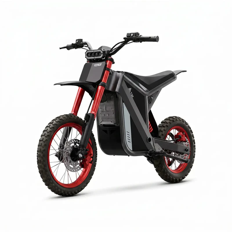 veb-product-234-image-1.webp TST GT63 Electric Dirt Bike, 2400W Brushless Hub Motor, 45 MPH Top Speed, 48V 22.5Ah Battery with 50 Mile Range, 210Nm Torque, Front Hydraulic Suspension - Image 1
