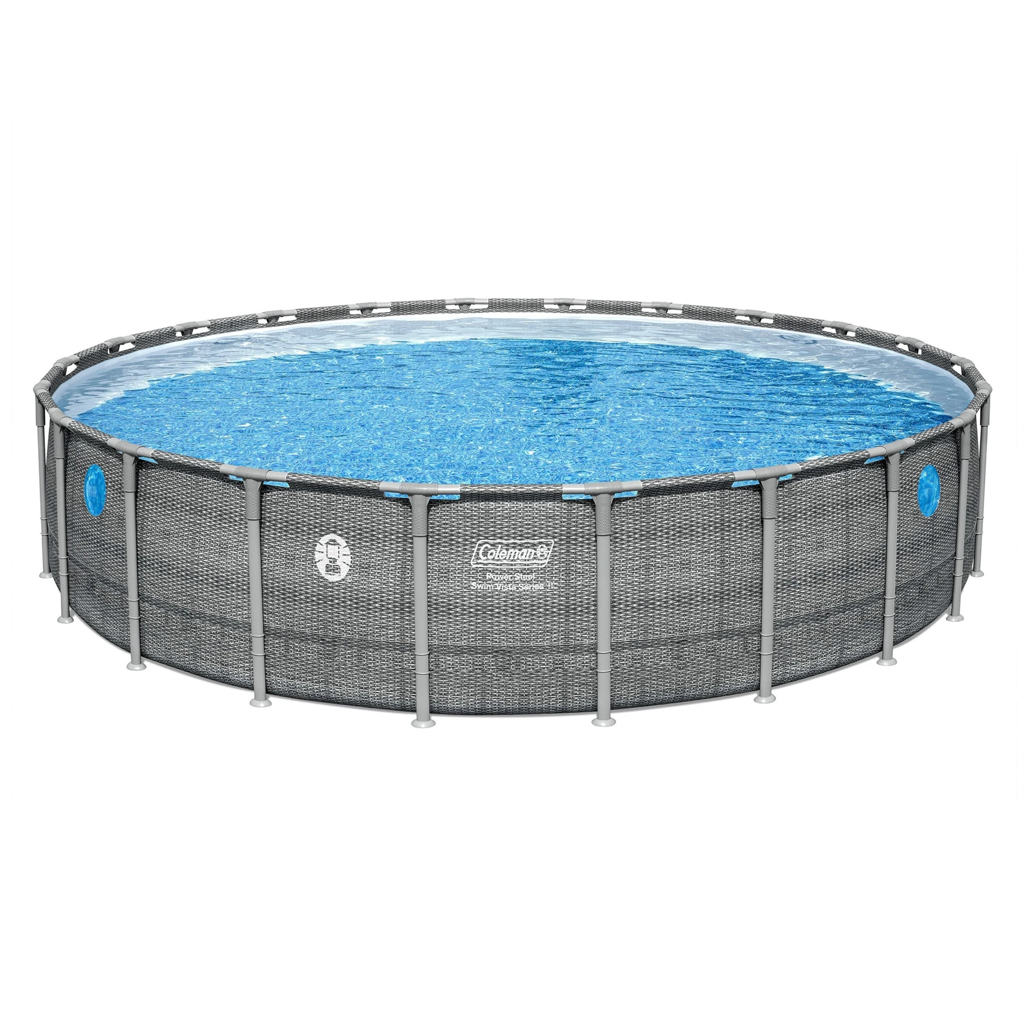 veb-product-236-image-1.webp Coleman Power Steel 22’x52” Metal Frame Above Ground Pool w/ Pump, Ladder, & Cover, Gray - Image 1