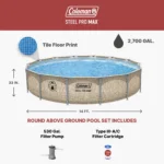 Coleman Steel Pro Max 14′ x 33″ Round Metal Frame Above Ground Pool Set - Image 2