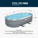 Bestway Steel Pro MAX 14 ft x 8 ft 2 in x 39.5 In, Oval Above Ground Pool Set, Outdoor Frame Swimming Pool - Image 2
