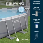 Bestway Steel Pro MAX 14 ft x 8 ft 2 in x 39.5 In, Oval Above Ground Pool Set, Outdoor Frame Swimming Pool - Image 4
