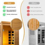 HomeMiYN Far Infrared Wood Sauna Box ,traditional Sauna Room Indoor Home Spa Low-emf Dry Saunas Single Person Spa Canada Hemlock,nature - Image 6