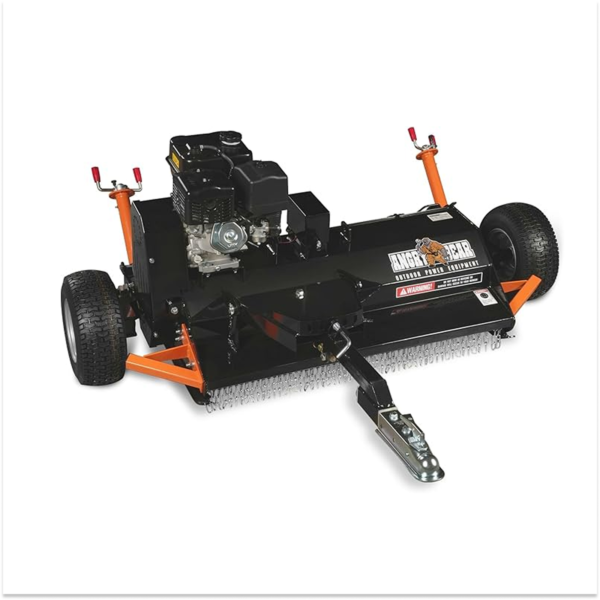 MechMaxx 48″ Tow-Behind ATV Offset Flail Mower 15HP 459cc E-start Gas Engine Powered