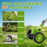 IToolMax 3 In 1 Cordless Grass Trimmer, Weed Eater and Edger - Image 6