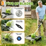 IToolMax 12-Inch Electric Weed Wacker & Eater with Detachable 4-Wheel Base - Image 7