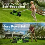 Greenworks 60V 21″ Brushless Self-Propelled Battery Powered Lawn Mower + (2) 4.0Ah Batteries & Dual Port Charger - Image 4