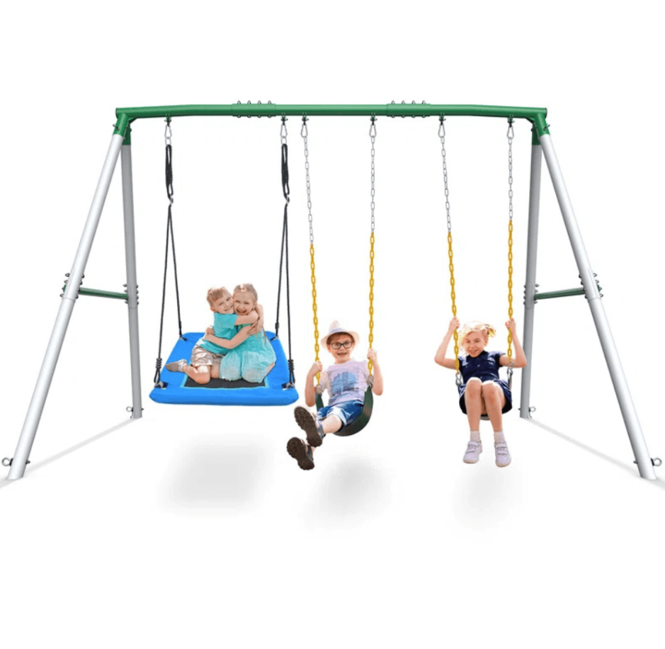 veb-product-42-image-1.png 660lbs Heavy Duty Swing Set With 1 Platform Swing, 2 Belt Swings - Image 1