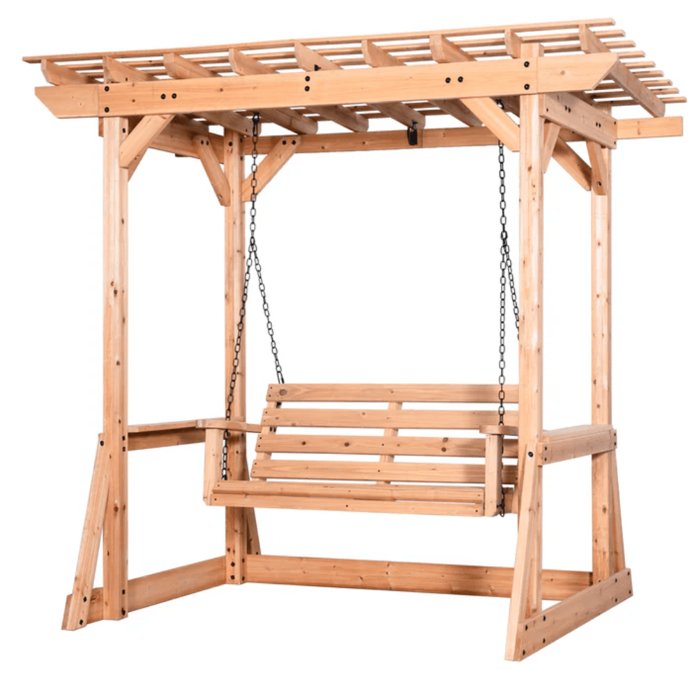 veb-product-45-image-1.png Backyard Discovery Callahan Cedar Wood Outdoor Pergola Swing Bench - Image 1