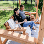 Backyard Discovery Callahan Cedar Wood Outdoor Pergola Swing Bench - Image 8
