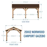 Backyard Discovery 20′ x 12′ Norwood Carport Gazebo - Image 5